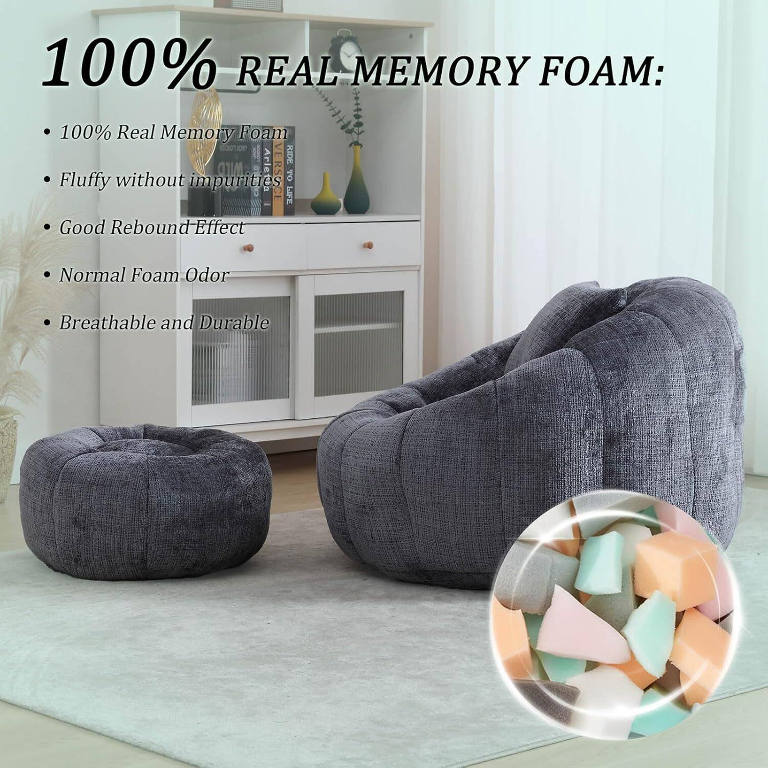 100% REAL MEMORY FOAM:

- 100% Real Memory Foam
- Fluffy without impurities
- Good Rebound Effect
- Normal Foam Odor
- Breathable and Durable