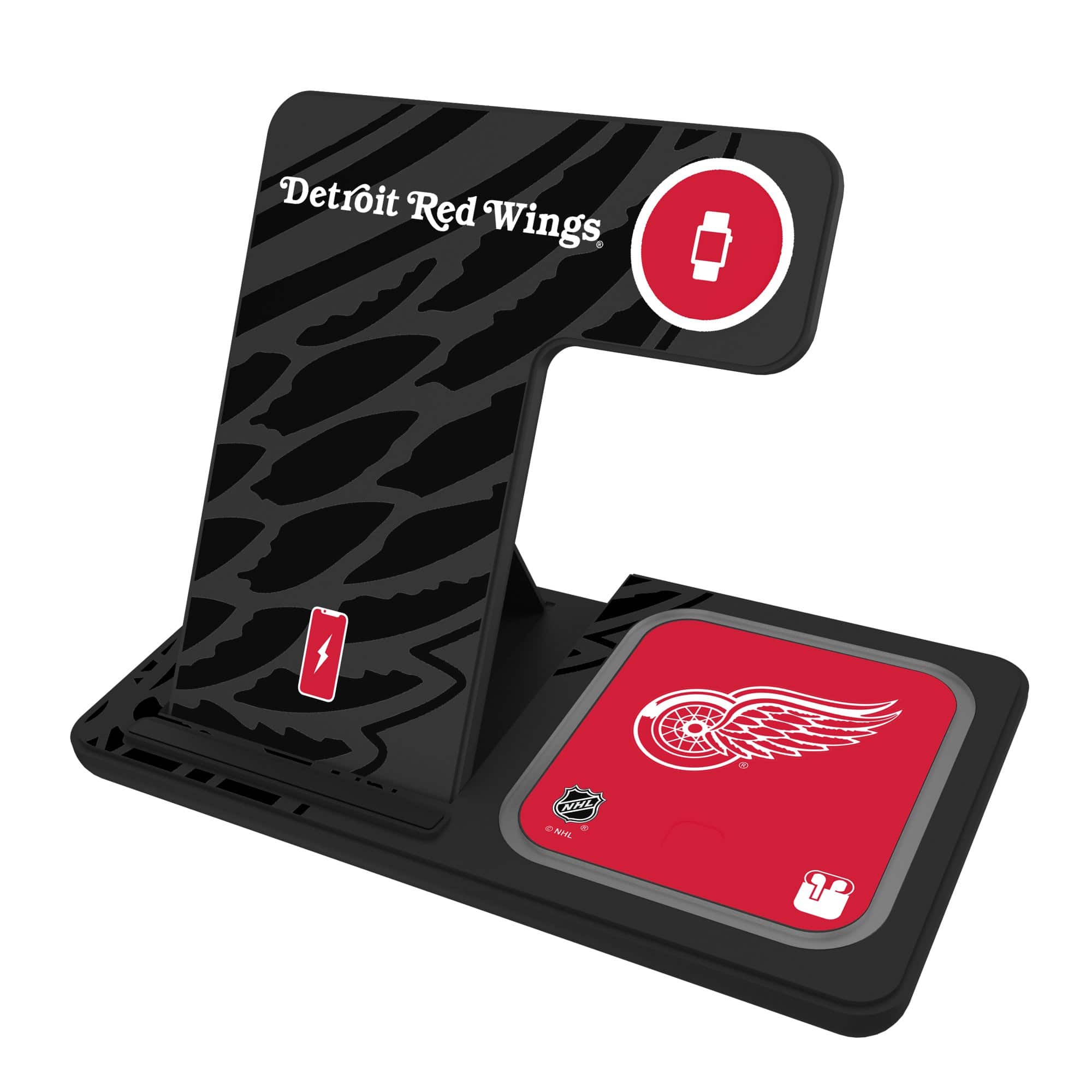 Keyscaper - Detroit Red Wings 3-In-1 Wireless Charger - Multicolor