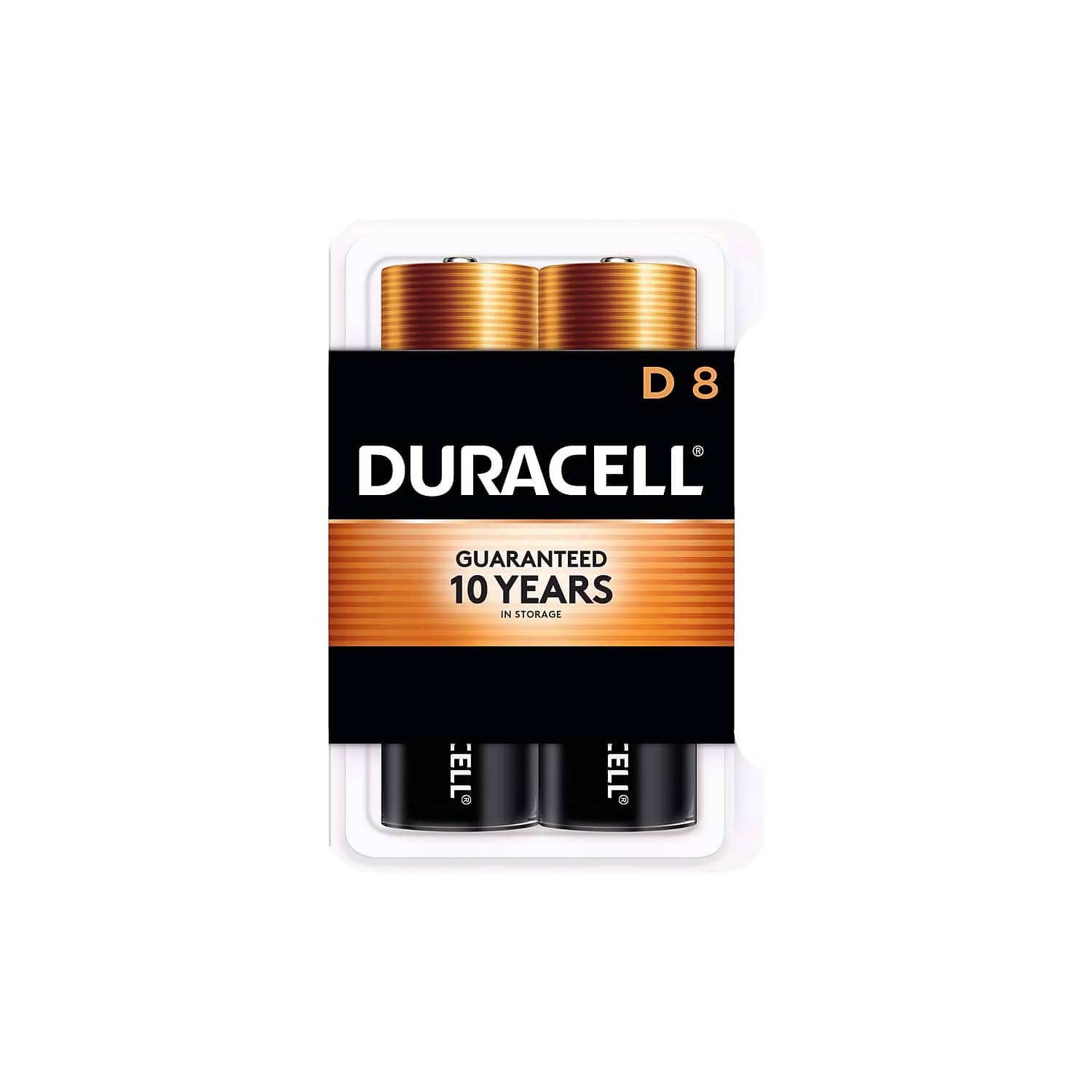 D 8  
DURACELL  
GUARANTEED 10 YEARS IN STORAGE