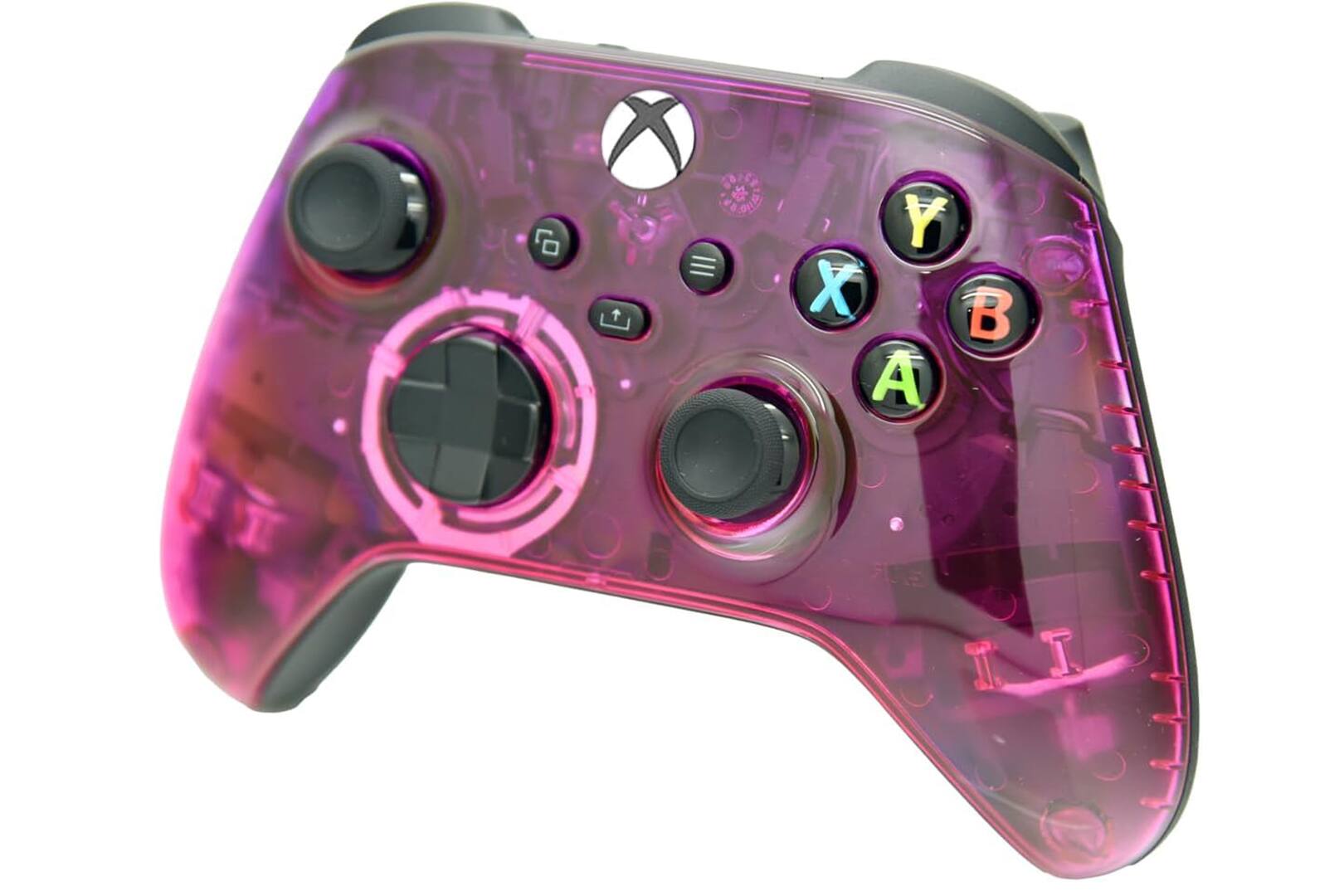 Left. ProControllers - Custom Wireless Controller for Xbox Series X|S, Xbox One, & PC - Clear Pink & Purple.
