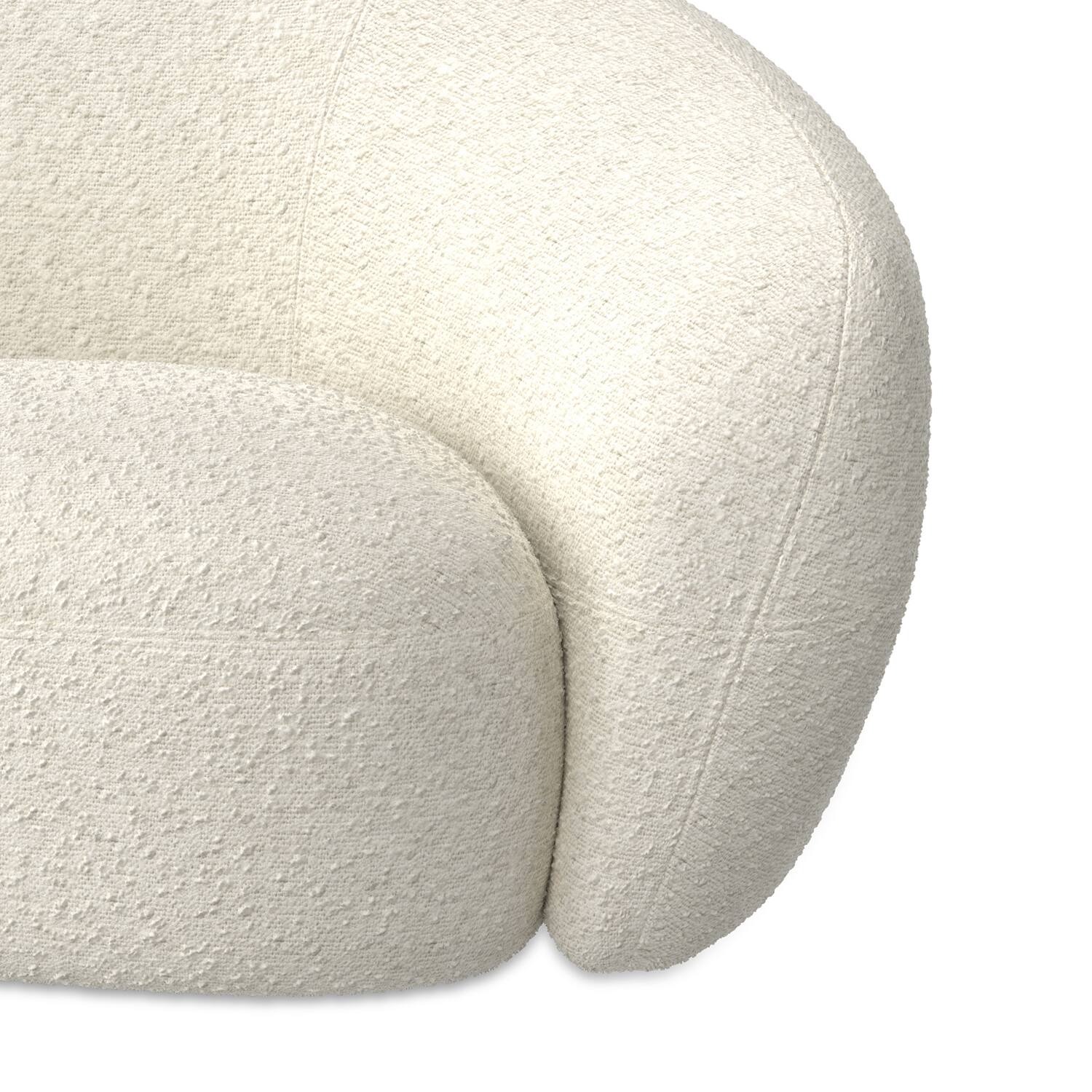 Alt View 2. Simpli Home - Sherri 69 inch Wide Contemporary Loveseat Sofa in Vanilla Cream Boucle Performance Fabric - Vanilla Cream.