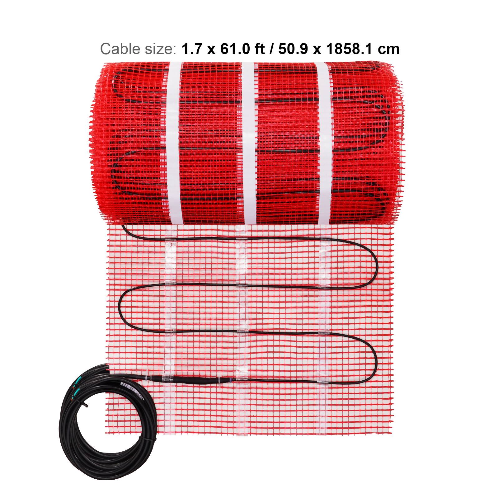 Cable size: 1.7 x 61.0 ft / 50.9 x 1858.1 cm