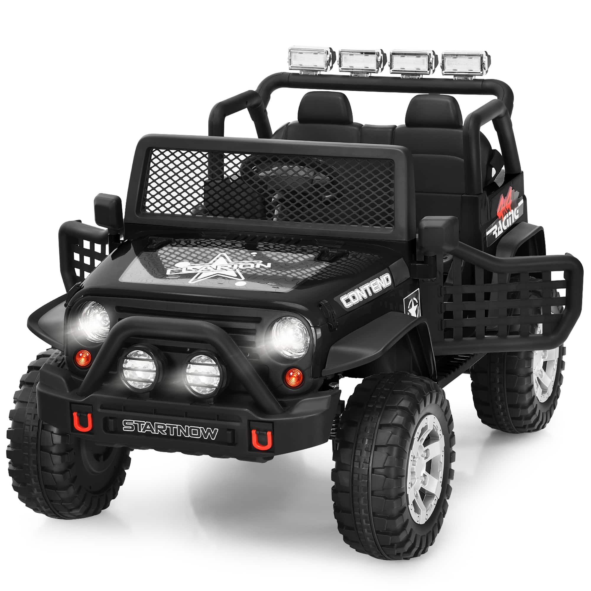 Gymax - 12V Electric Kids Ride On Car Truck w/ MP3 Horn 2.4G Remote Control - Black