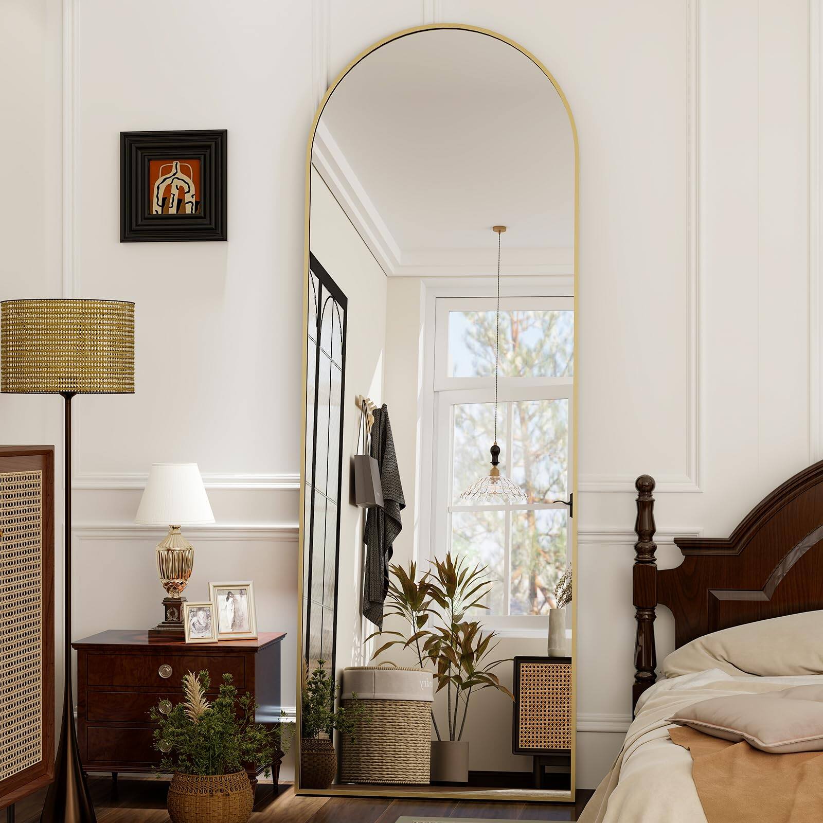 Alt View 5. Hirose Alice - Full Length Mirror aluminum Alloy Frame arch Mirror Hd full Body Mirror for Bedroom Or Living Room.