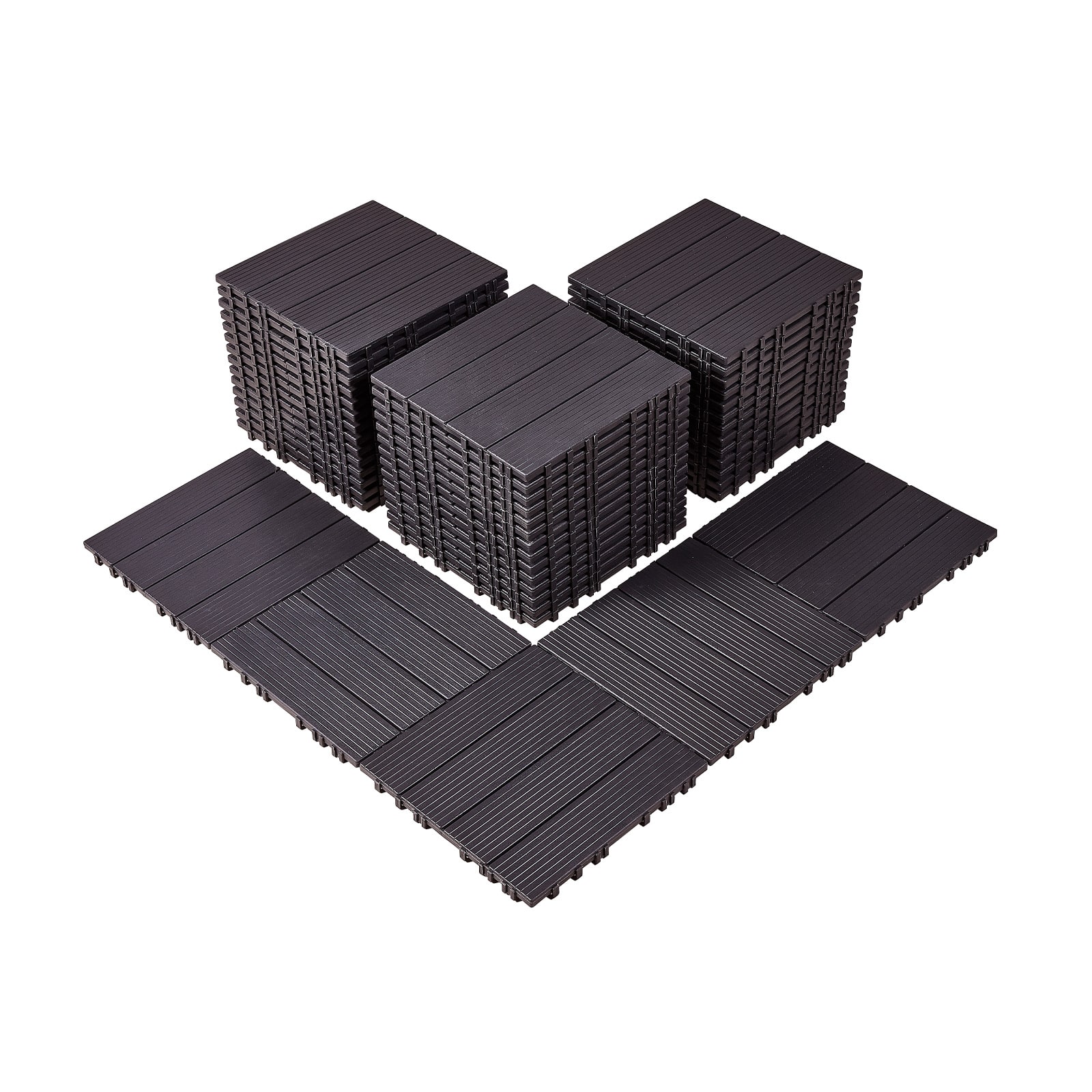 "VEVOR - Interlocking Deck Tiles, 54 Pack,12""x12"" 54 sq. ft Plastic Waterproof Outdoor Flooring All Weather Use, Patio Floor - Dark Brown" price history on PriceWatchPro