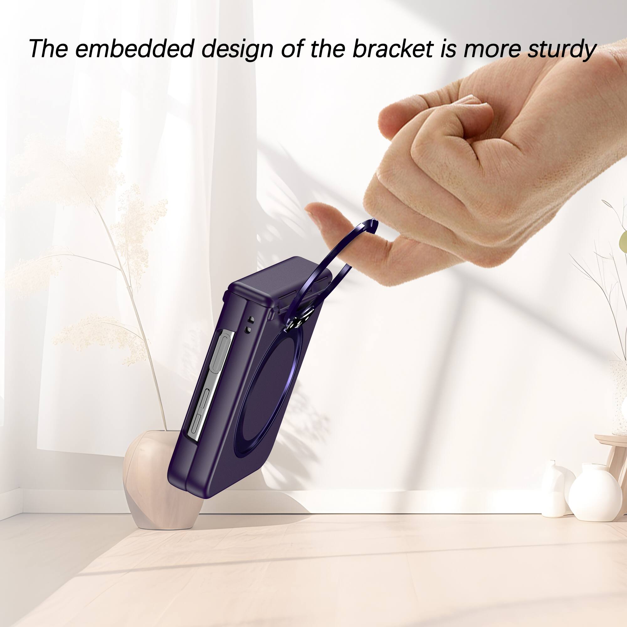 The embedded design of the bracket is more sturdy.