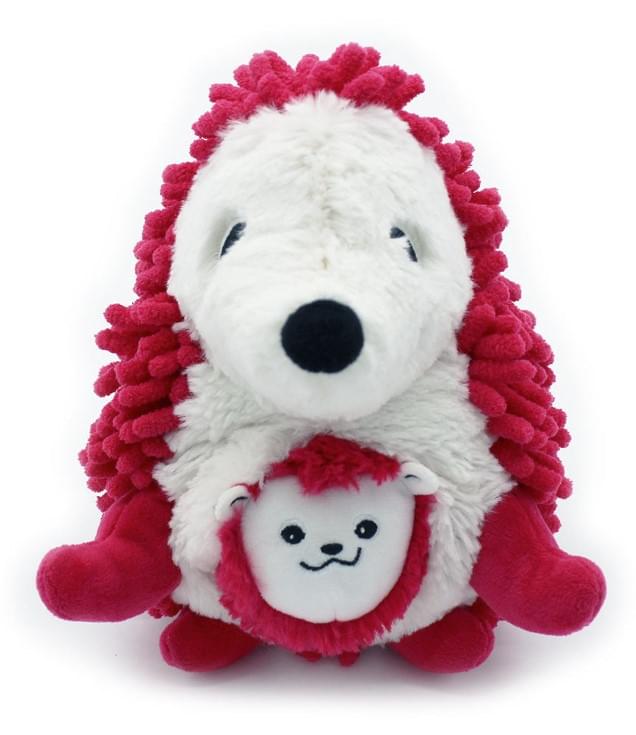 Alt View 1. TriAction Toys - Les Delingos Ptipotos Mom and Baby Hedgehog | Red - Red.