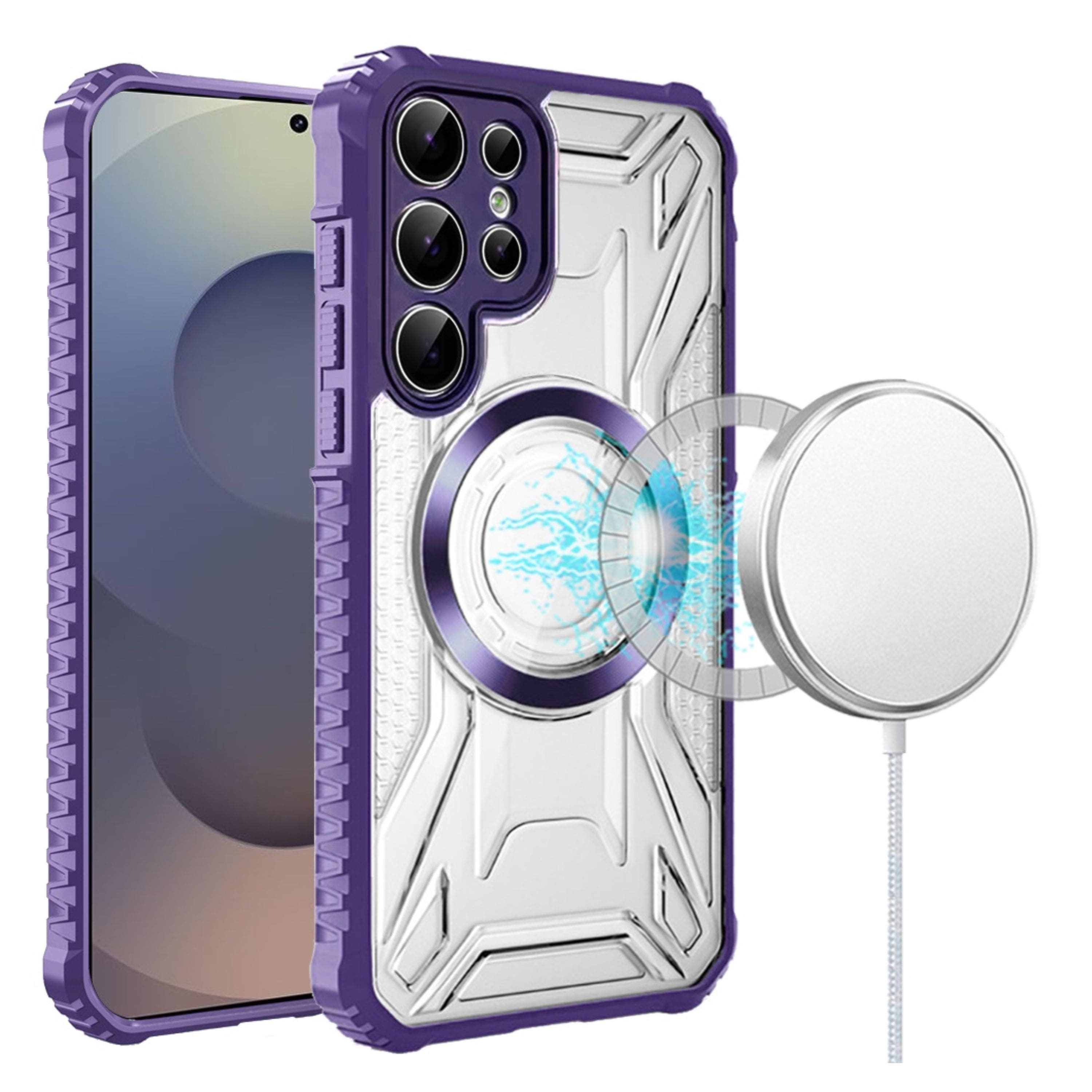 Kitcheniva - Shock Absorbent Cover Magnetic Circle Phone Case With Tempered Glass For Samsung Galaxy S26 Ultra - Purple price history on PriceWatchPro