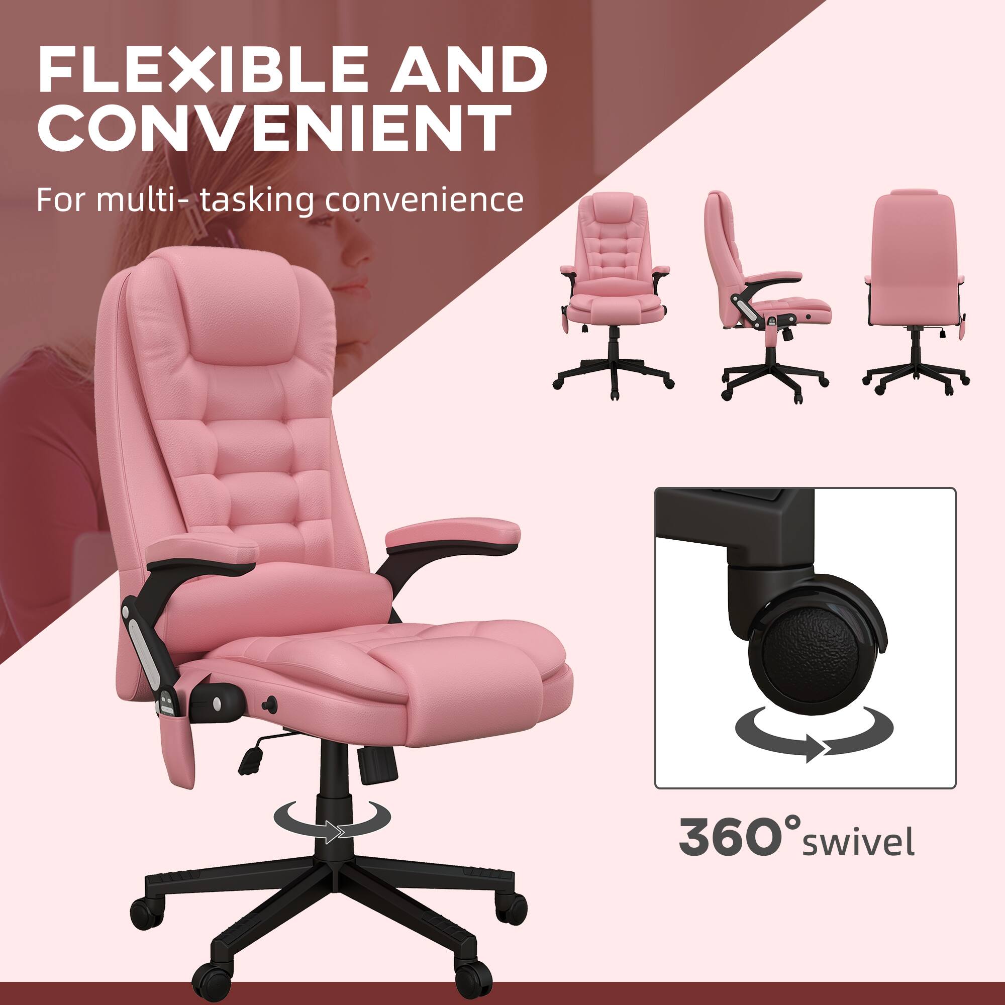 FLEXIBLE AND CONVENIENT
For multi-tasking convenience
360° swivel