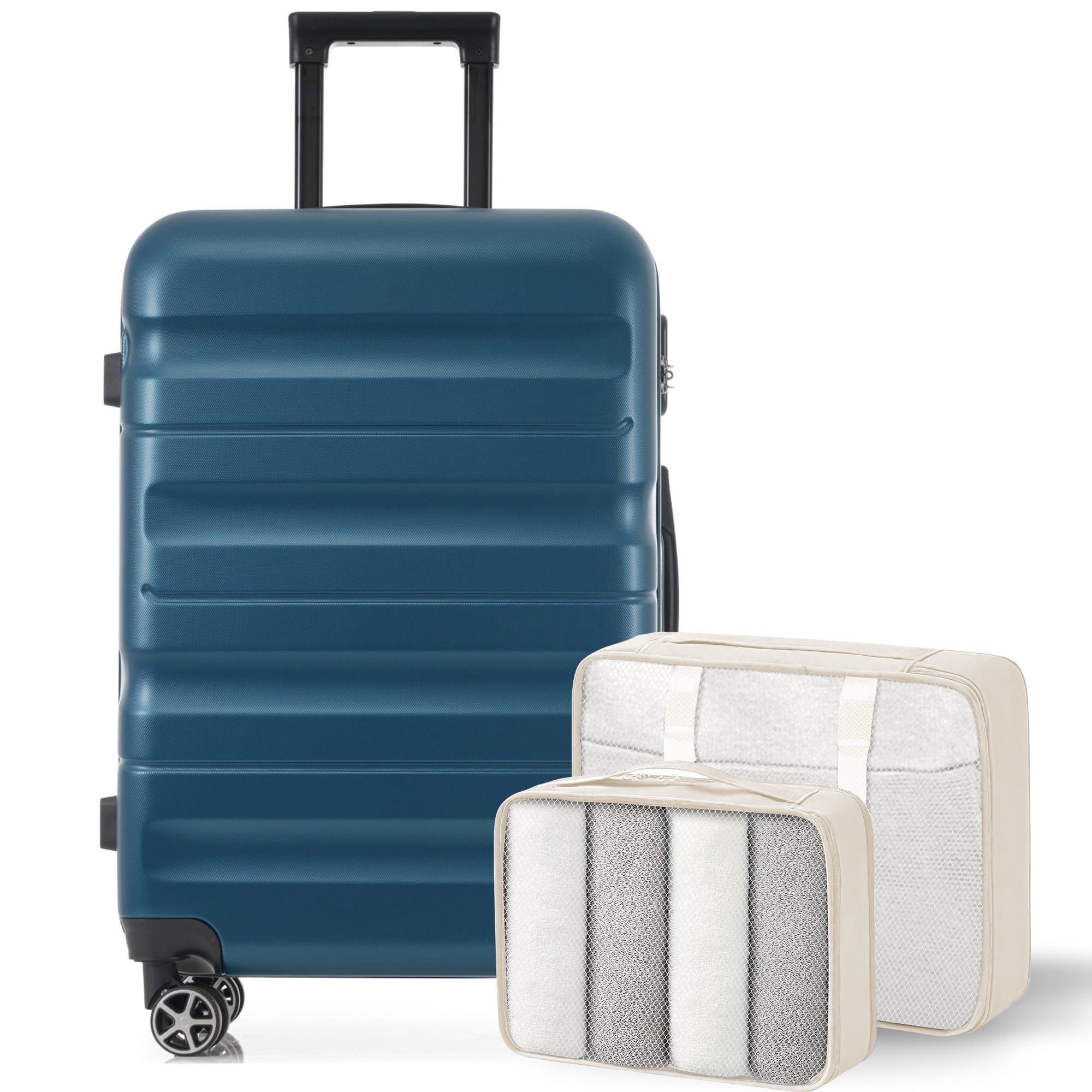 LOVMOR - ABS Hardshell Luggage Set Spinner Packing Cubes - Inky Blue