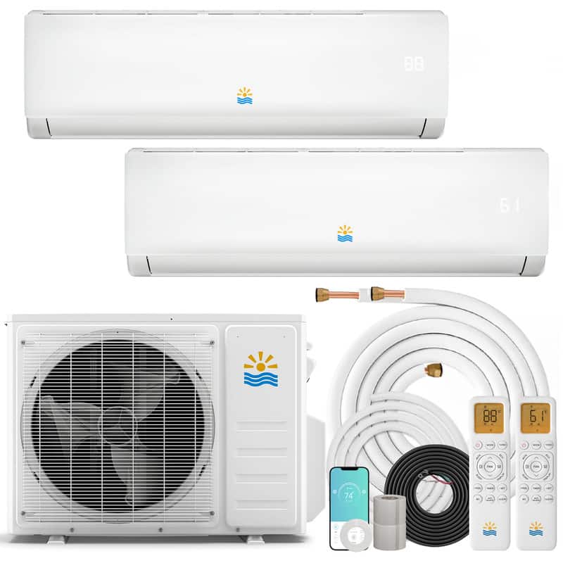 Etust - Dual Zone Mini Split AC/Heating System 9K+9K 23 SEER2 Inverter Air Conditioner with WiFi, 208/230V - White price history on PriceWatchPro