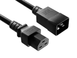 Cable Leader - IEC C20 to C21 Power Cord Extension, 12 AWG Heavy Duty 20A 250V for PDU, UPS, Server, Storage Array - Black