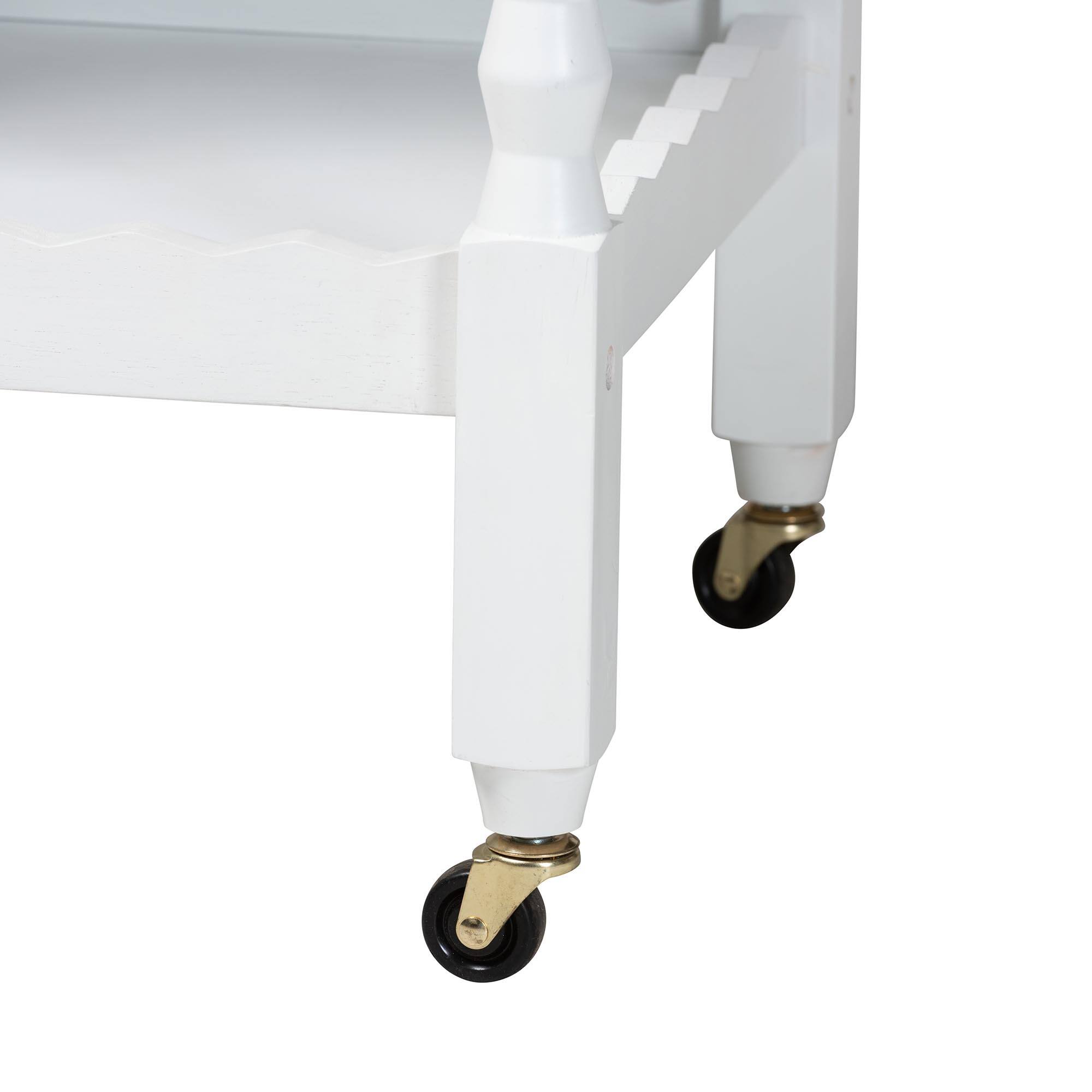 Alt View 1. Baxton Studio - Seamus 3-Tier Book Cart with Bobbin Frame - White.