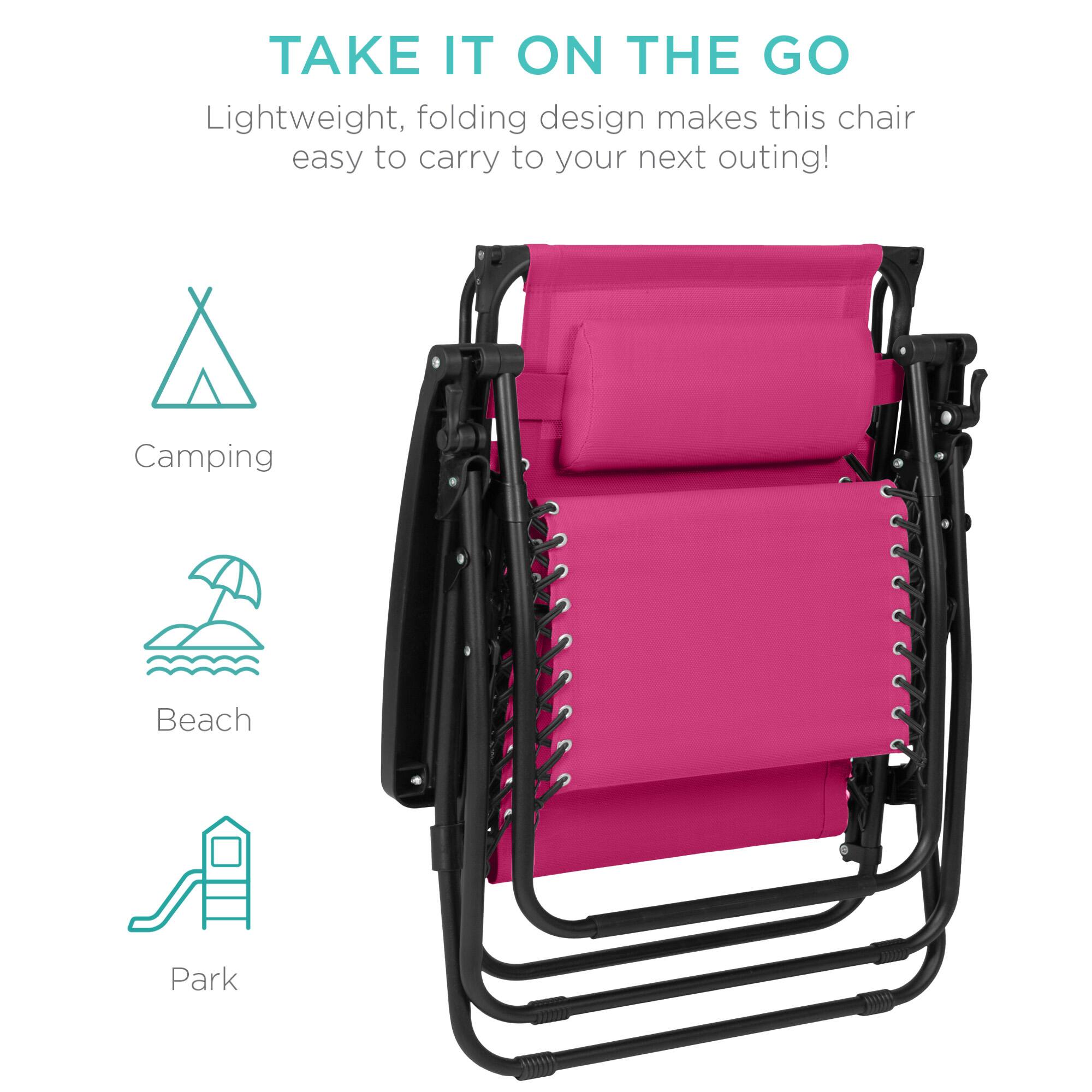 TAKE IT ON THE GO  
Lightweight, folding design makes this chair easy to carry to your next outing!  

Camping  
Beach  
Park