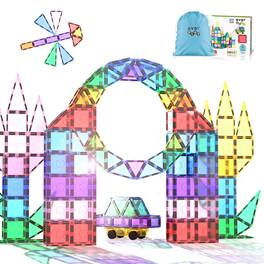 Everplay - 101PCS Magnetic Tiles for Kids – STEM Construction Building Blocks Set, Educational Creative Learning Toy