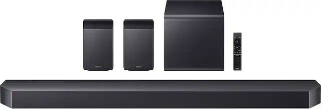 Front. Samsung - SAMSUNG Q-Series Soundbar HW Q990H/ZA 11.1.4 ch Subwoofer with Rear Speaker (2026) - Titan Black.
