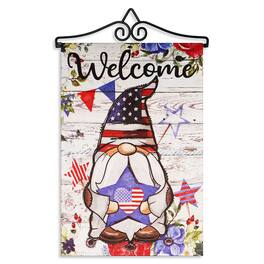 G128 - Garden Flag Hanger with 12 x 18 in Double-Sided Welcome Flag and Pole - Multicolor