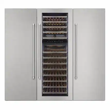 Front. Kucht - 72 in. Refrigeration Set: 30 in Refrigerator, 18 in Freezer & 24 in Wine Cooler Stainless Steel Panels Included - Stainless Steel.