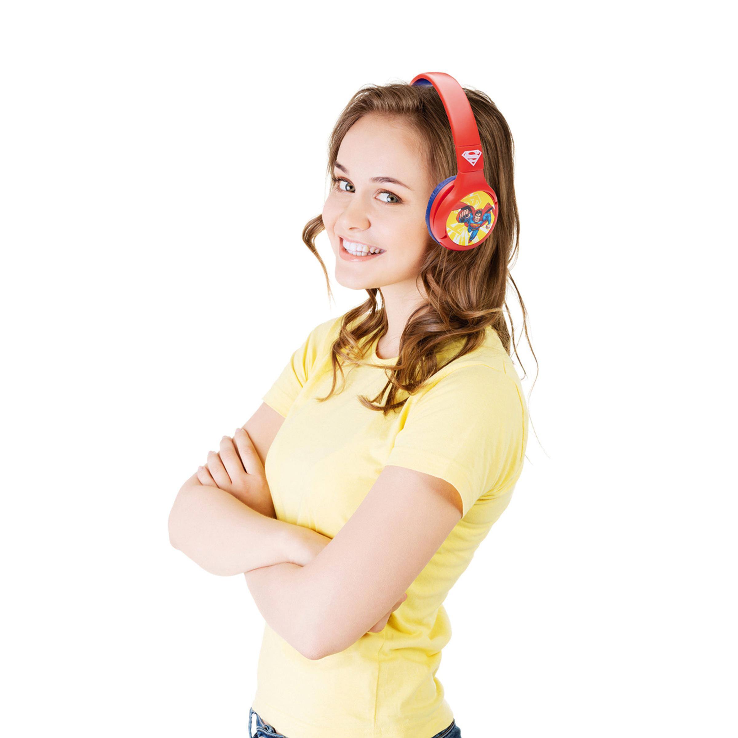 Alt View 10. Lexibook - Superman 2-in-1 Bluetooth Foldable Headphones with Safe Volume for Kids.