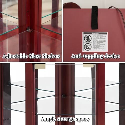 A MARMENO Cide N Adjustable Glass Shelves Anti-toppling device Ample storage space.