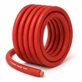 SoundBox - CW0-25R, 1/0 Gauge CCA Battery Power / Ground Wire Roll - 25 Ft, Red