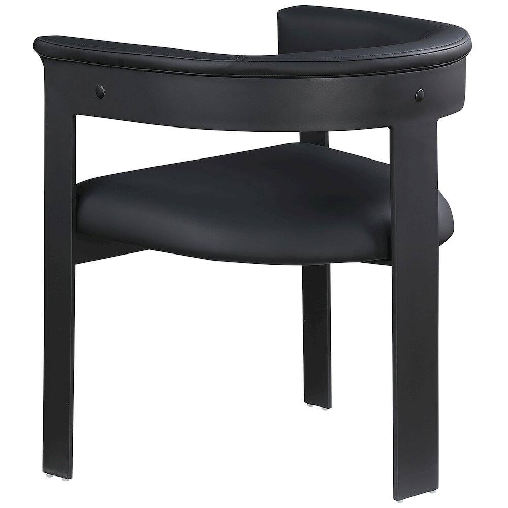 Alt View 4. Meridian Furniture - Romeo Black Vegan Leather Dining Chair, Set of 2 - Black.
