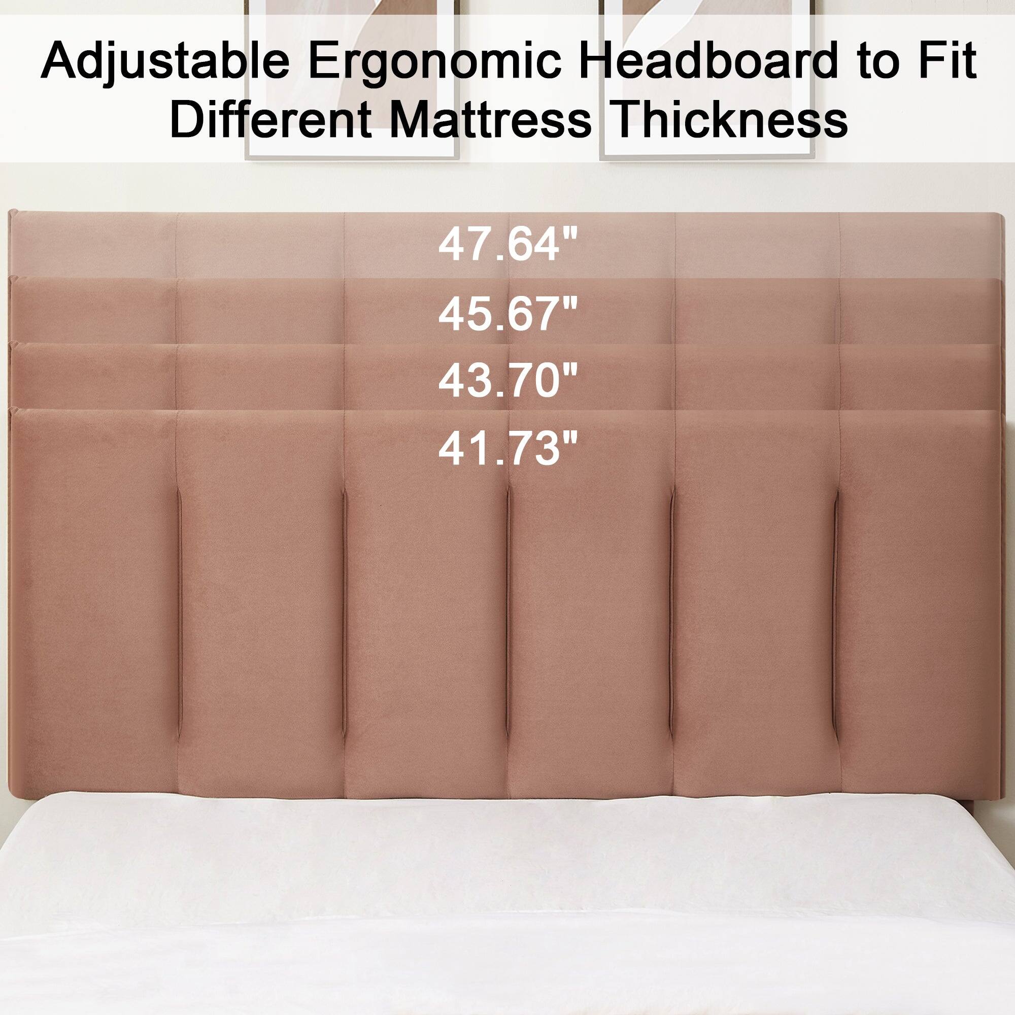 Adjustable Ergonomic Headboard to Fit Different Mattress Thickness

47.64"
45.67"
43.70"
41.73"