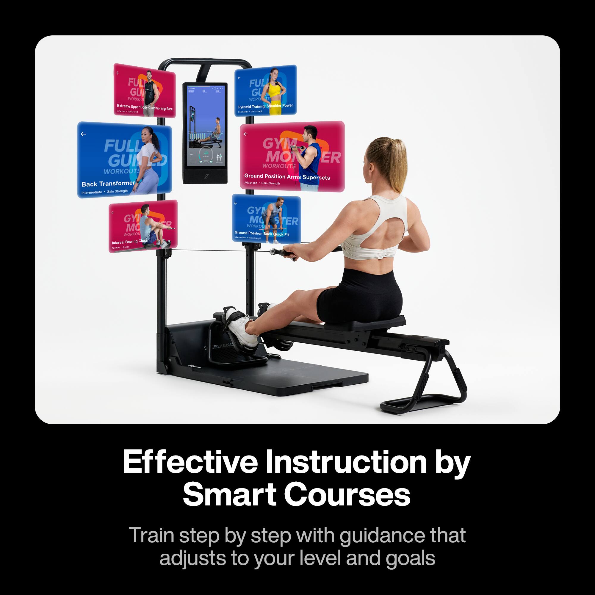 FULI GU - Ean C had - - - : FUL GL - nyams tanng o Pree | - . FULL GU WORKOUT Back Transforme - - sngh GYM MO ER WORKOUTS Ground Position Arm Supersets - - - GYI MO dara surval BAuT P I : R GY M 5 TER Wotn reuna PRSAs T.. - da - - - ECIANC Effective Instruction by Smart Courses Train step by step with guidance that adjusts to your level and goals