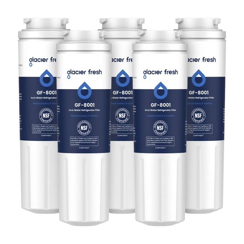 GLACIER FRESH - UKF8001 Compatible with Whirlpool Refrigerator Water Filter 4,EDR4RXD1,5 Pack