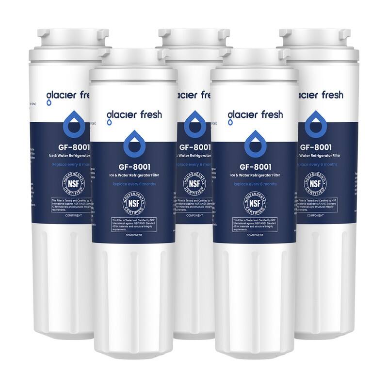 GLACIER FRESH - UKF8001 Compatible with Whirlpool Refrigerator Water Filter 4,EDR4RXD1,5 Pack