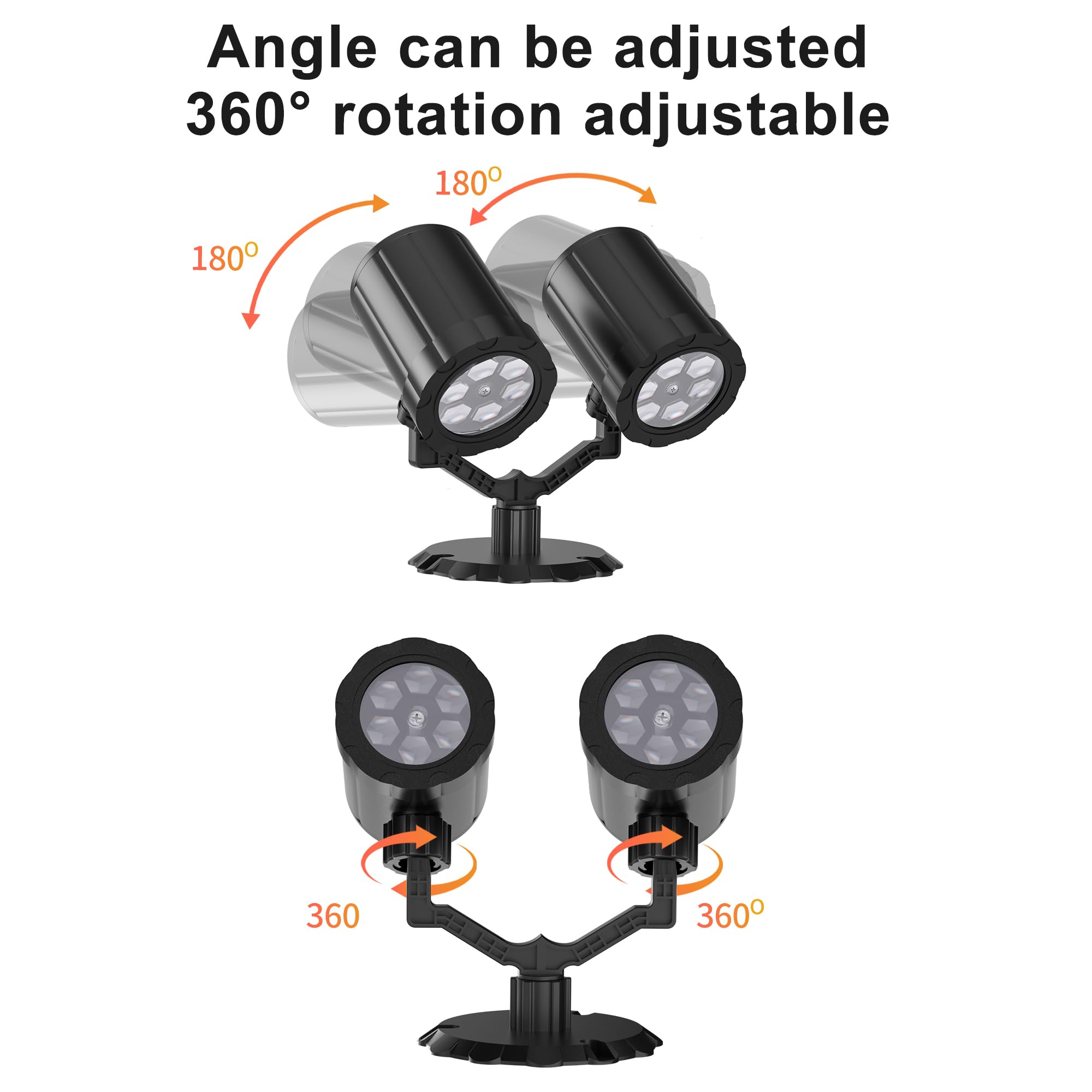 Angle can be adjusted  
360° rotation adjustable  
180°  
180°  
360°  
360°