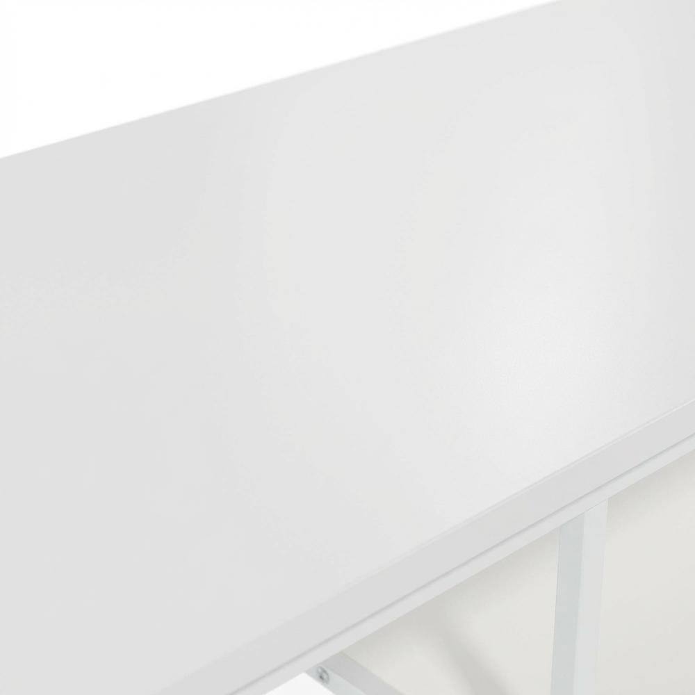 Alt View 4. FurniFact - Modern White TV Stand for TVs up to 50 Inch with Solid Wood and Walnut Veneers - Green.