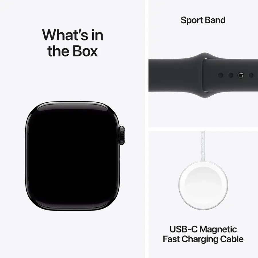 What's in the Box: Sport Band, USB-C Magnetic Fast Charging Cable