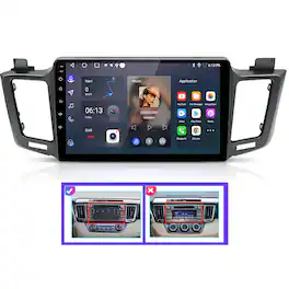 Junsun - Big Screen 10" 2+64GB Android 14 carplay For Toyota RAV4 2012-2018 Car Stereo Radio GPS Navi WIFI RDS DSP SWC FM BT - Black