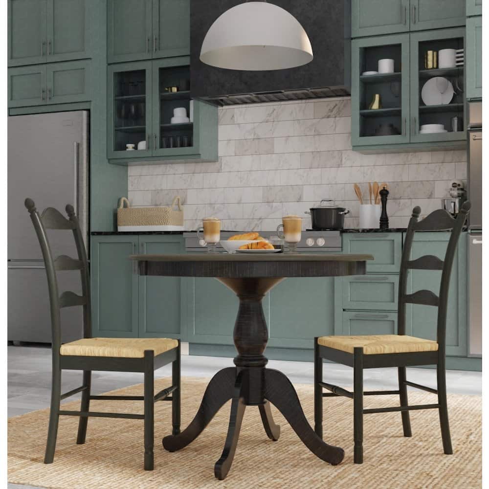 Carolina Chair & Table - Fairview 36" Pedestal Dining Table with 2 Vera Dining Chairs - Espresso
