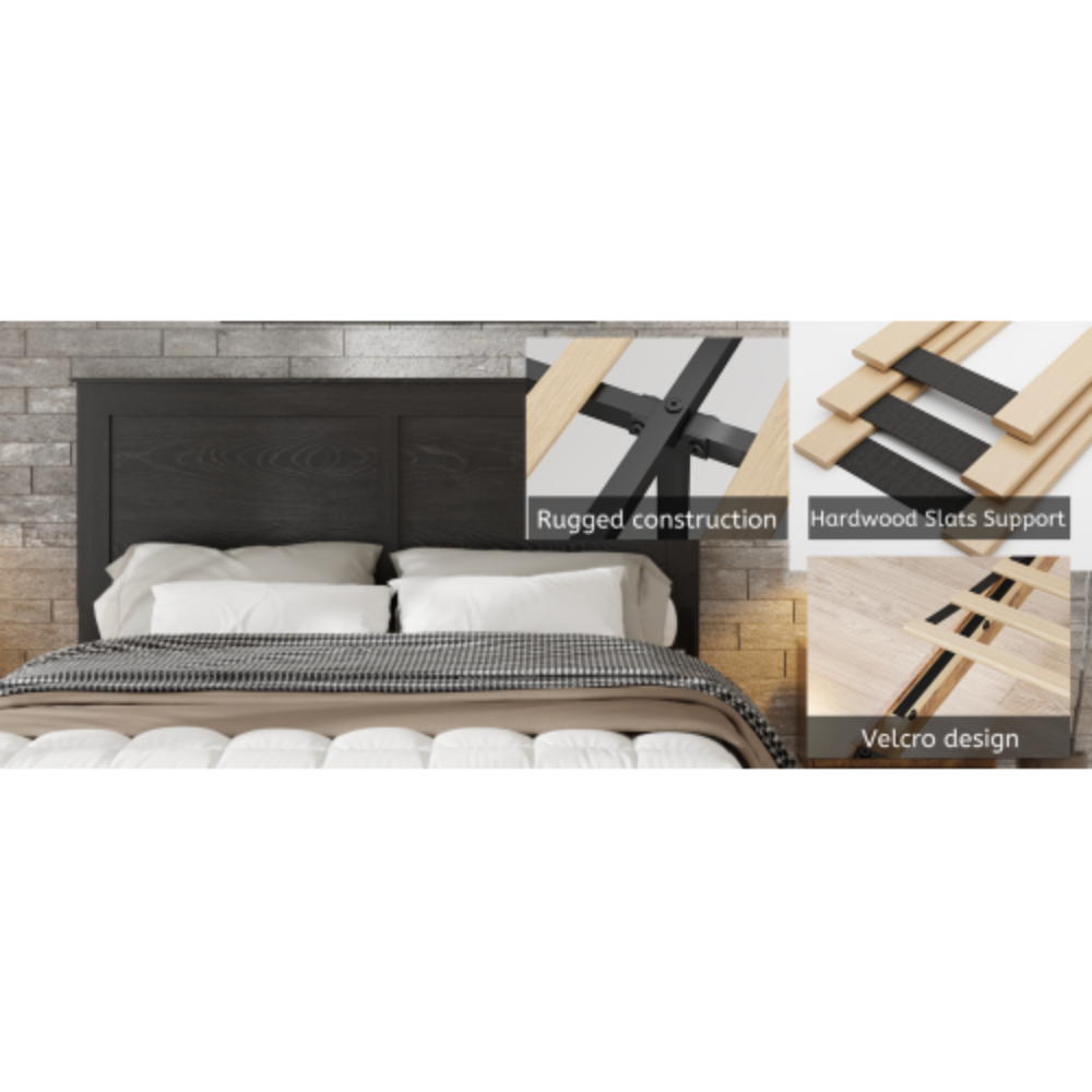 Rugged construction  
Hardwood Slats Support  
Velcro design