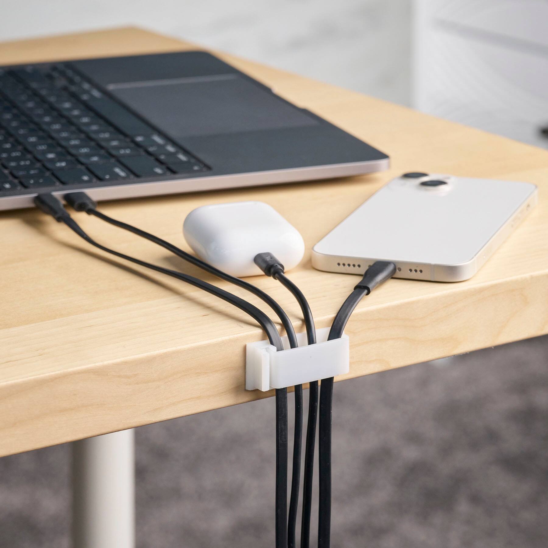 Alt View 1. Wrap-It Storage - Wrap-It Storage Cable Guides - Medium (10-Pack) White - Adhesive Backed Cable and Wire Clips - White.