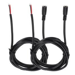 Unique Bargains - 2pcs DC Power Pigtails Cable, 5.5x2.1mm Female to Bare Wire, for PC, Laptop, Toys, Cellphone, Electronic Devices - Black