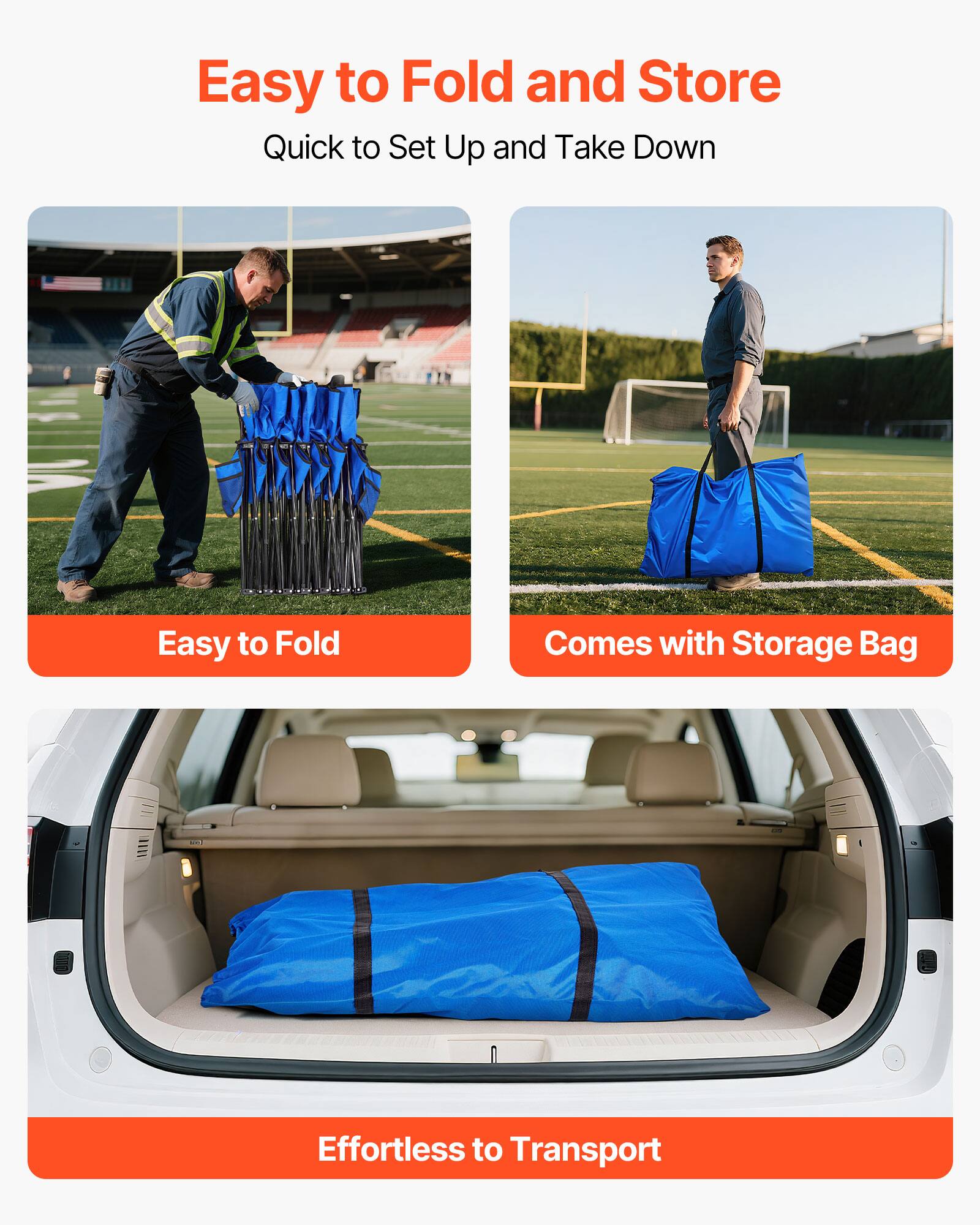 Easy to Fold and Store

Quick to Set Up and Take Down

Easy to Fold

Comes with Storage Bag

Effortless to Transport