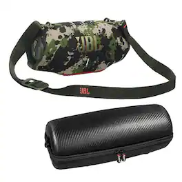 JBL - Xtreme 4 Bluetooth Speaker with gSport Carbon Fiber Case (Camo) - Camouflage