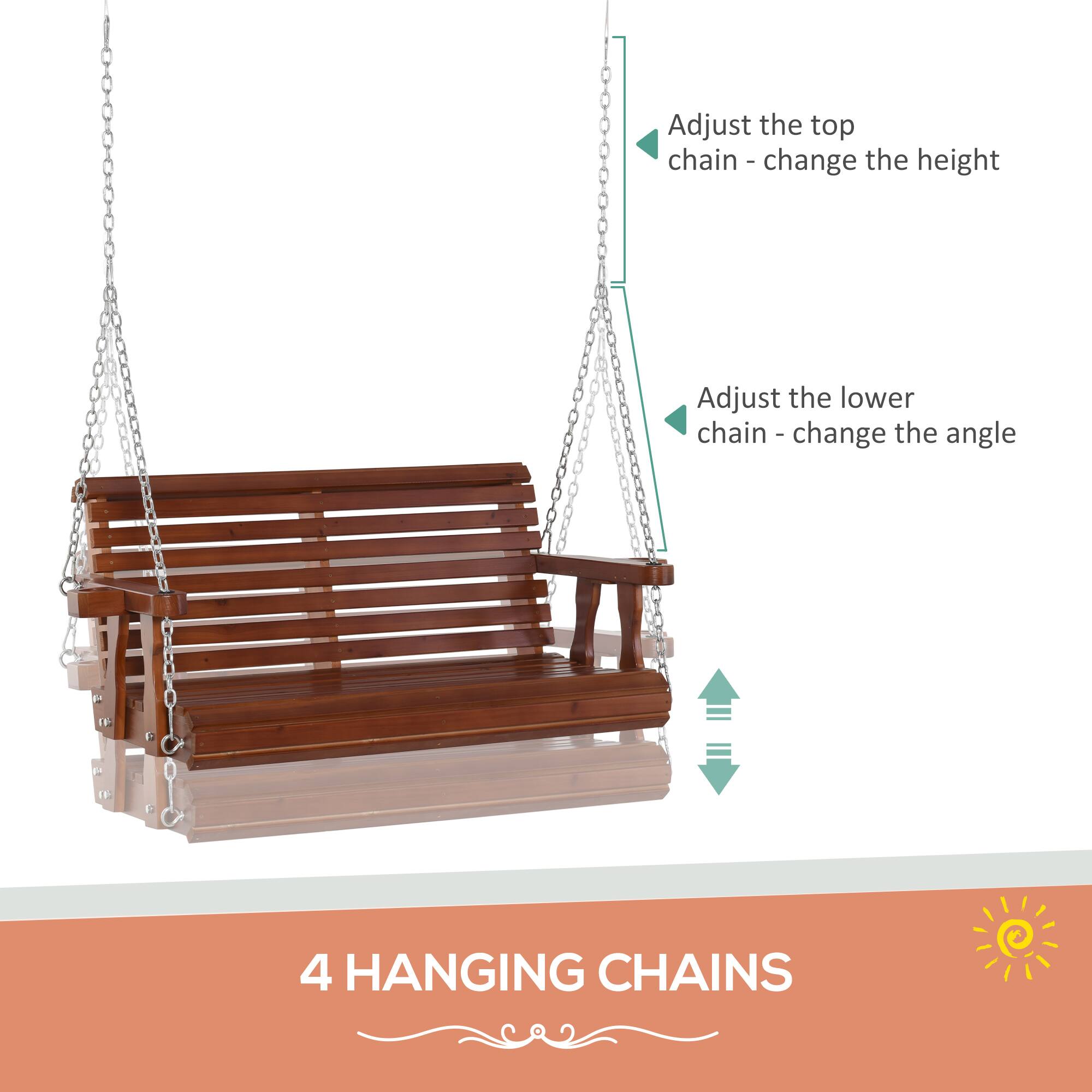Adjust the top chain - change the height  
Adjust the lower chain - change the angle  

4 HANGING CHAINS