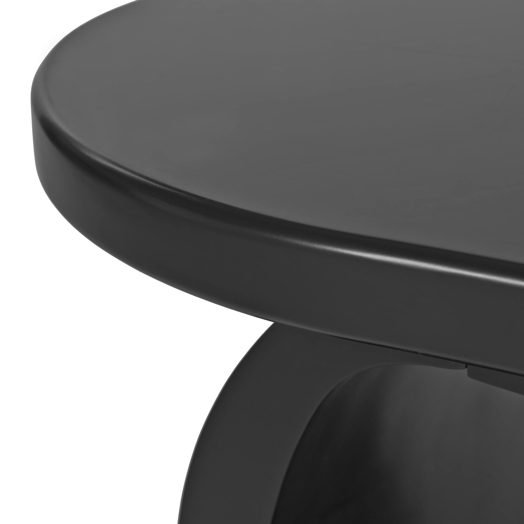 Alt View 6. GOODSILO - Modern Cloud-Shaped Coffee Table with Curved Legs and Rounded Edges for Living Room or Apartment - Black.