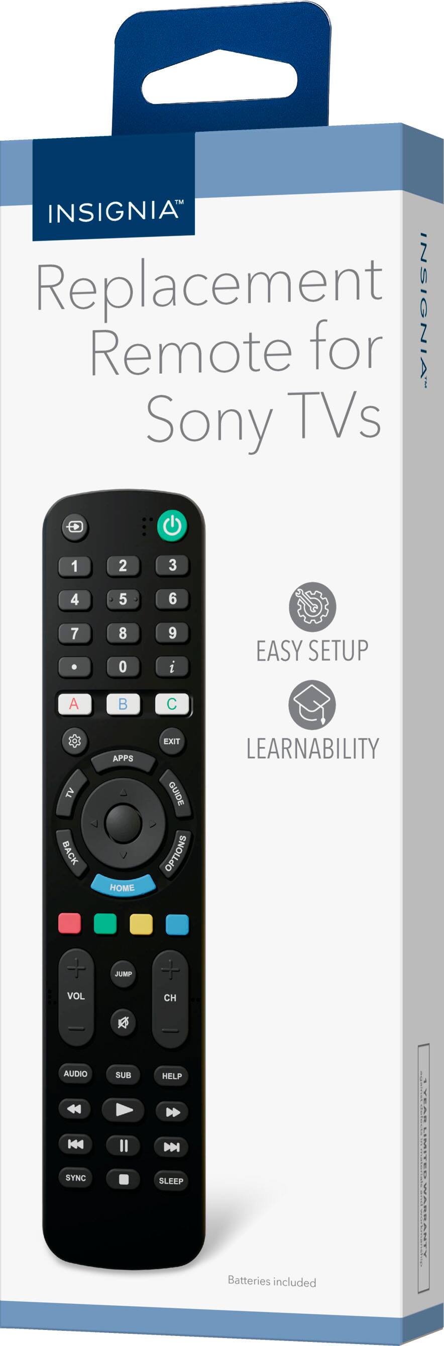 Insignia™ Replacement Remote for Sony TVs Black - Best Buy