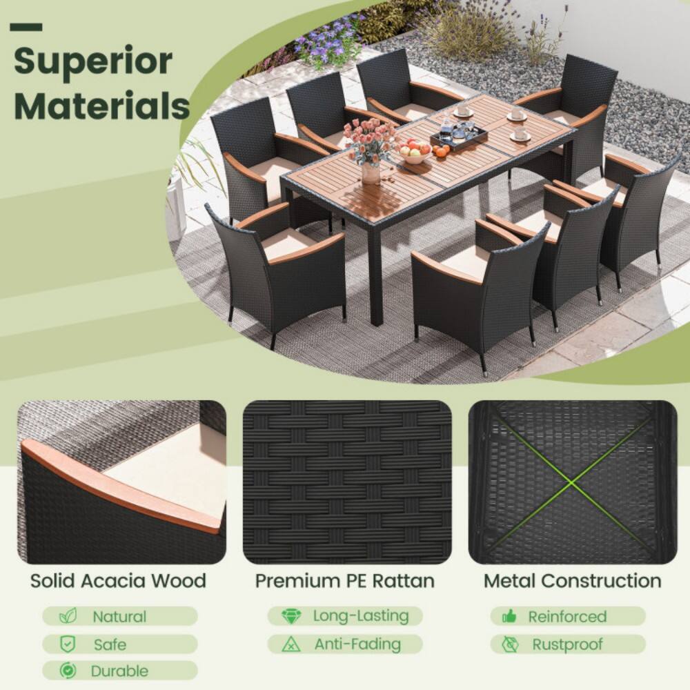 Superior Materials

- Solid Acacia Wood
  - Natural
  - Safe
  - Durable

- Premium PE Rattan
  - Long-Lasting
  - Anti-Fading

- Metal Construction
  - Reinforced
  - Rustproof