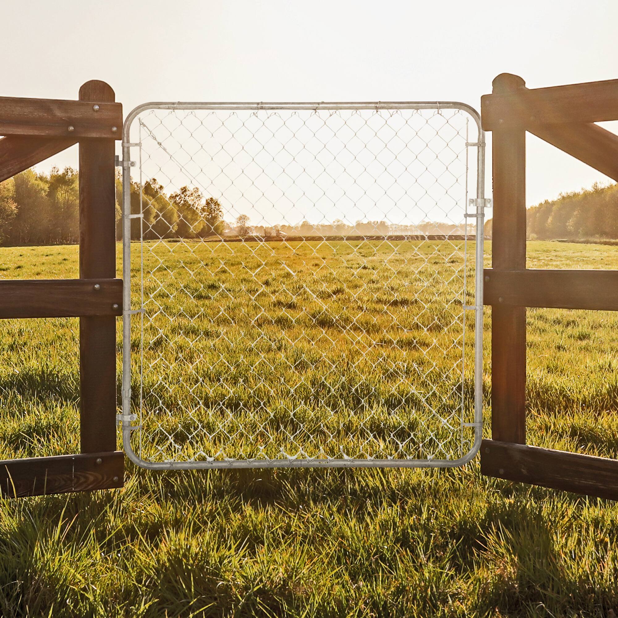 Alt View 4. Adjust-A-Gate - Adjust-A-Gate Fit-Right Chain Link Fence Walk-Through Gate Kit (24"-72"W x 6'H) - Silver.