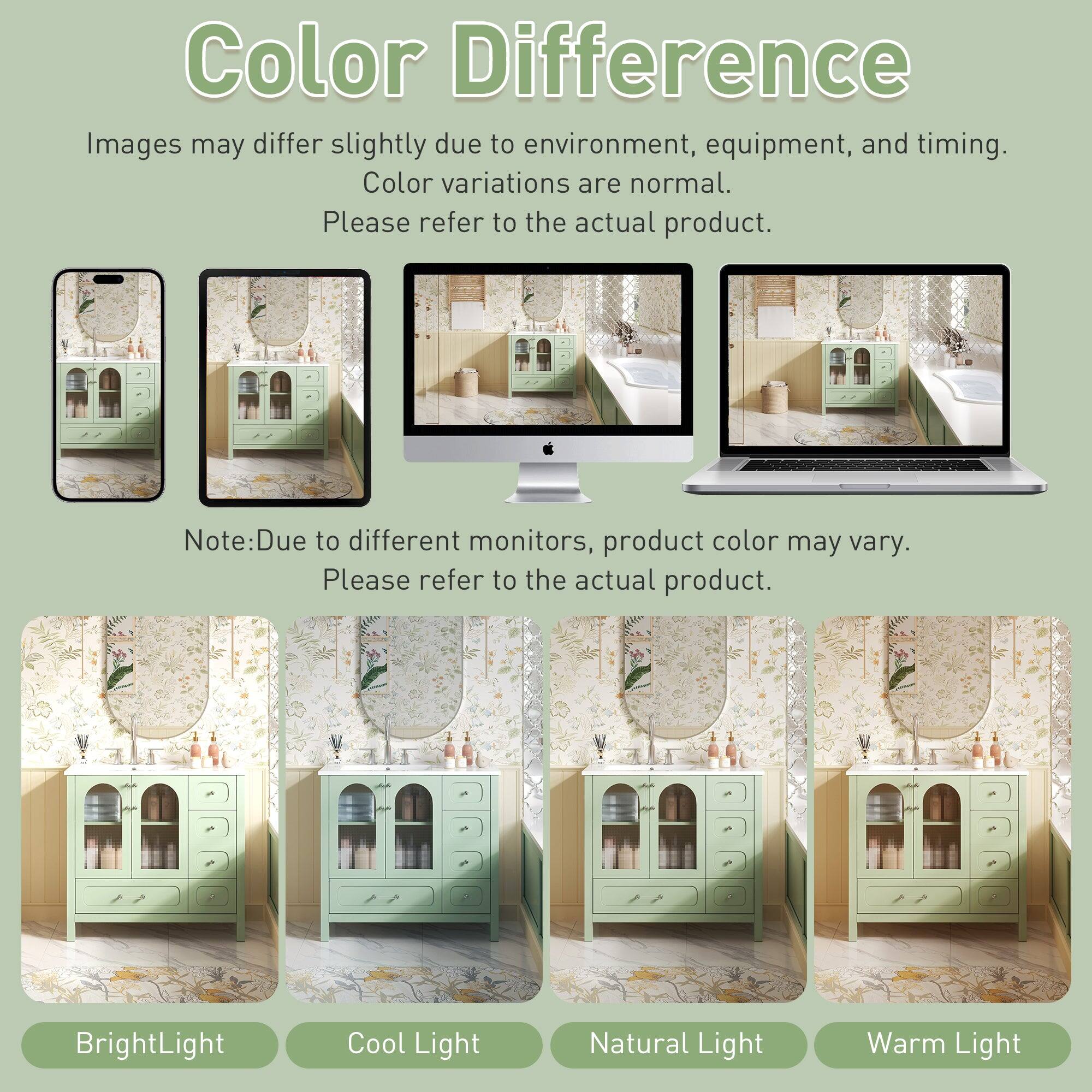 Color Difference

Images may differ slightly due to environment, equipment, and timing. Color variations are normal. Please refer to the actual product.

Note: Due to different monitors, product color may vary. Please refer to the actual product.

Bright Light  
Cool Light  
Natural Light  
Warm Light