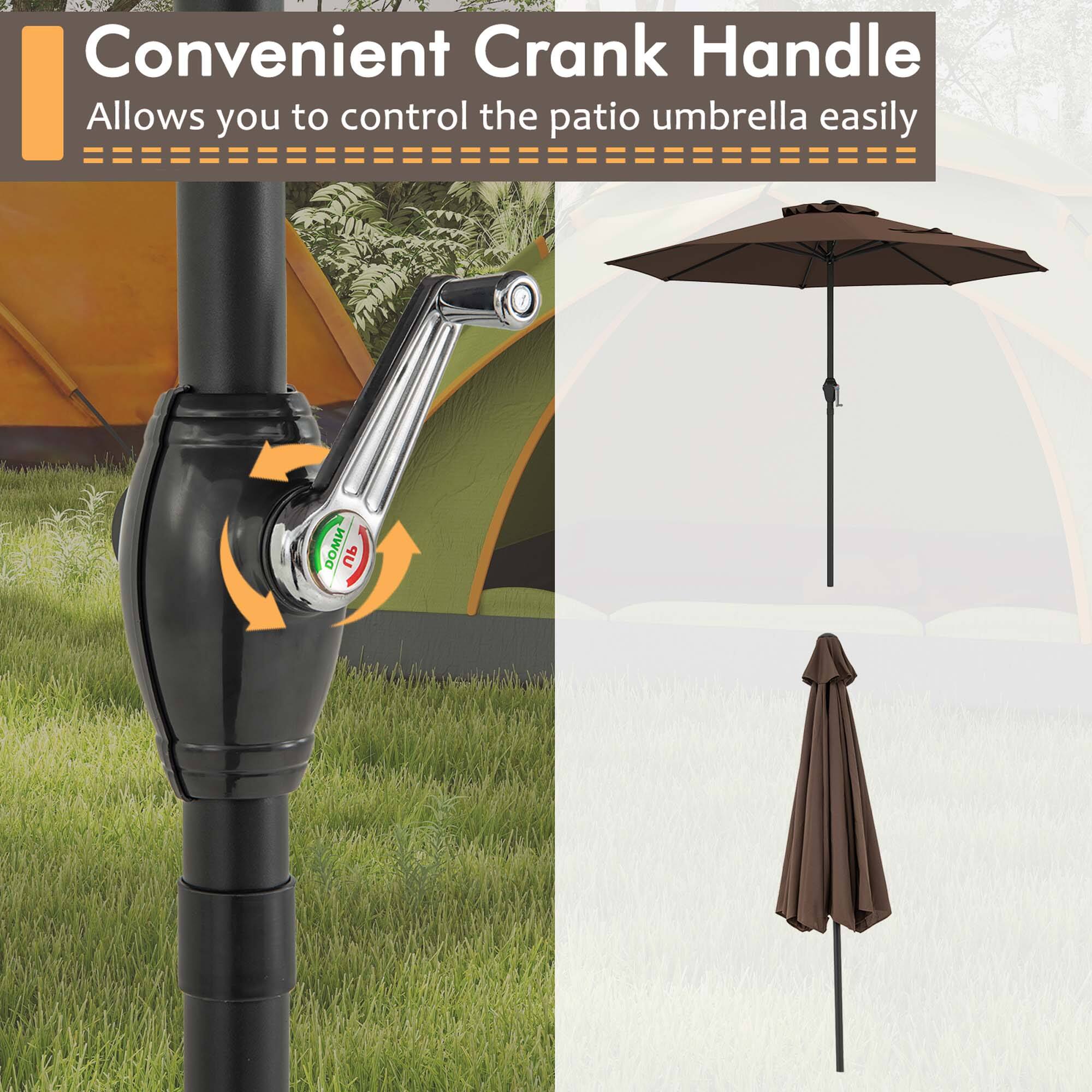 Convenient Crank Handle
Allows you to control the patio umbrella easily