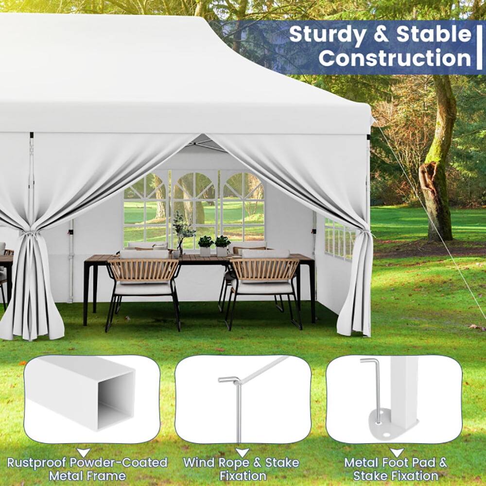 Sturdy & Stable Construction  
- Rustproof Powder-Coated Metal Frame  
- Wind Rope & Stake Fixation  
- Metal Foot Pad & Stake Fixation