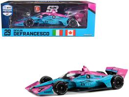 Greenlight - Dallara IndyCar #29 Devlin DeFrancesco "EVTEC Performance Group" Andretti Steinbrenner Autosport Road Course 1/18 - Blue With Pink