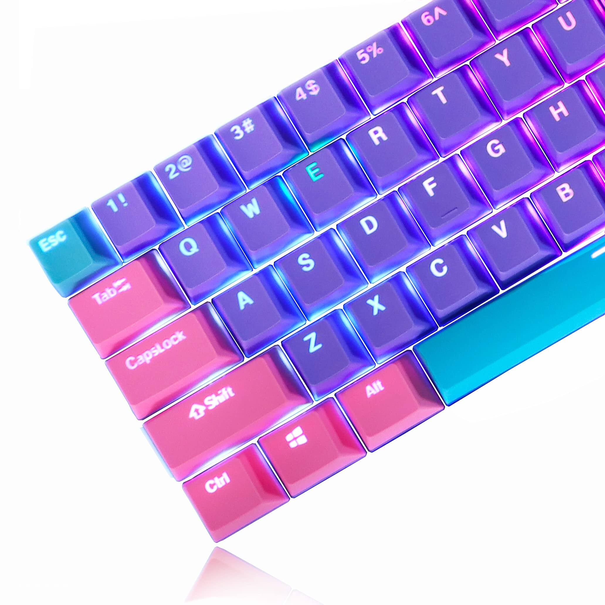 PARKER SLATER - Keycaps 60 Percent 104 Backlit Pbt Key Cap Set For 60% Gaming Mx Switches(ahri) KEYS】: allowing compatibility - Violet